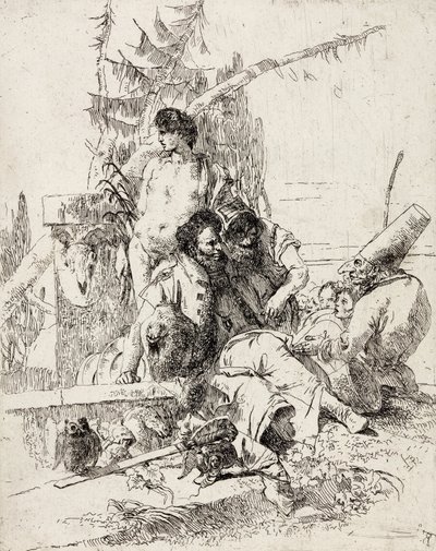 Punchinello dà consiglio da Giovanni Battista Tiepolo